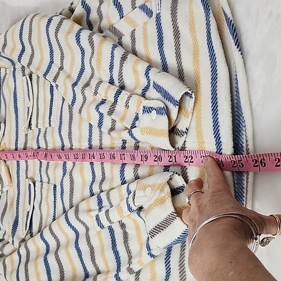 O'NEILL MENS SMALL FLEECE STRIPE SHACKET SNAP BUTTONS - Picture 3 of 8